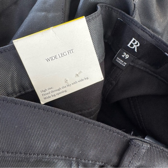 NWT Banana Republic The Coated Puddle Jean Black Wide Leg Trousers High Rise 29 - Picture 8 of 9